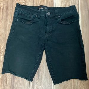 RSQ London Skinny Mens Cutoff Shorts Black Size 33